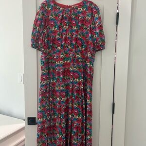 Boden Floral Dress - Red and Green